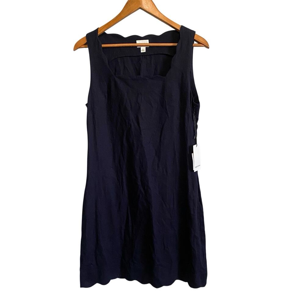 FORCYNTHIA Navy Blue Linen Blend Sleeveless Dress Small NWT Sophisticated Beach
